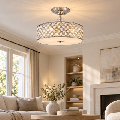 Salas Crystal Semi Flush Mount