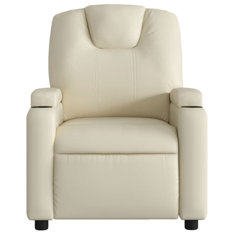 Fauteuil inclinable manuel vidaXL, dossier / repose-pieds réglable, cuir, Similicuir crème, Manual