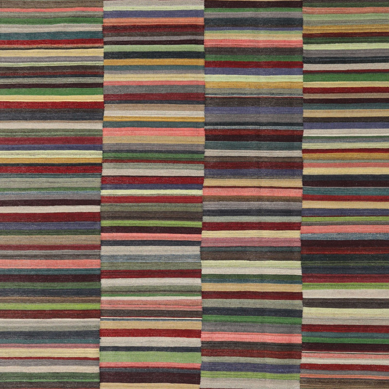 Tapis abstrait brun / beige / noir Pembina, Carré 5 pi