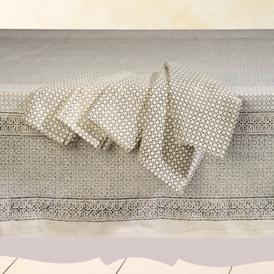 Sarunas Rectangle Geometric Cotton Tablecloth