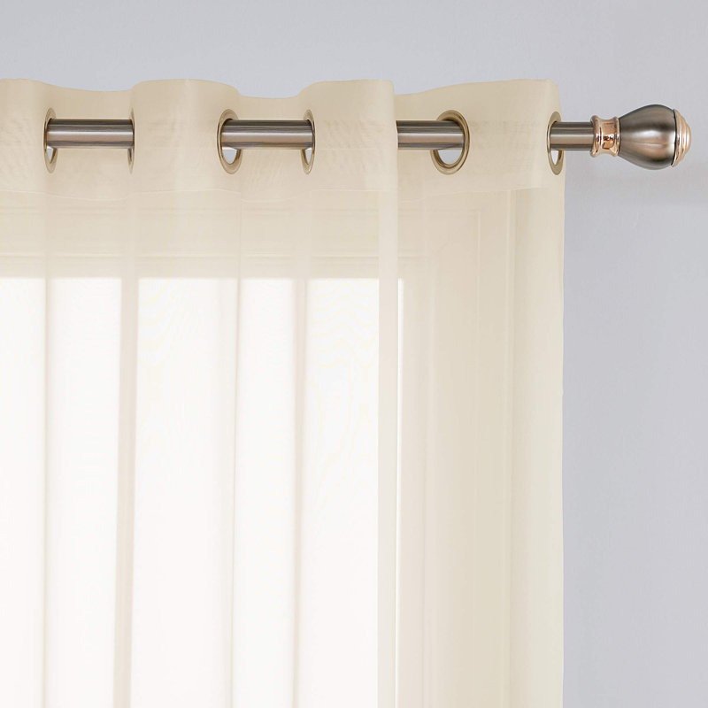 Gainsborough Sheer Curtain Pair, 52" W x 72" L, Beige