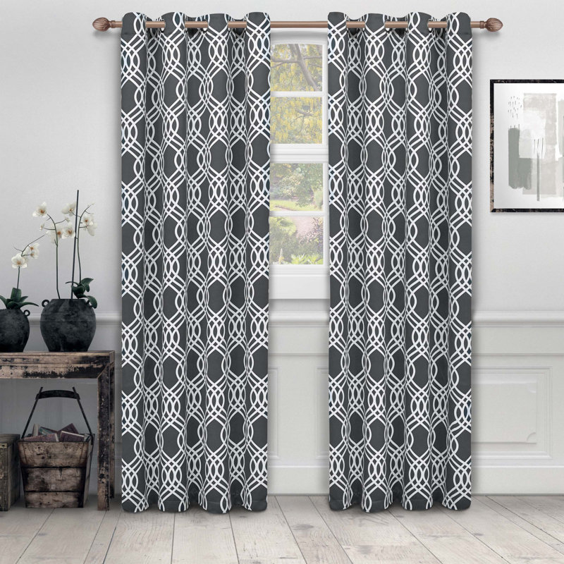 Paire de rideaux obscurcissant 100% polyester Écosse, L 52 po x L 84 po, Gris