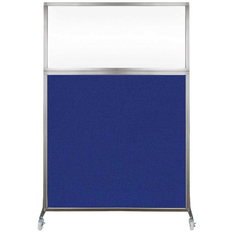 Cloison de bureau Hush - fenêtre transparente, 48", Bleu royal