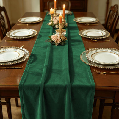 Luxury Vintage Velvet Table Runner,4‑Pack, Multi‑Color & Multi‑Size for Dining Table Home Decor
