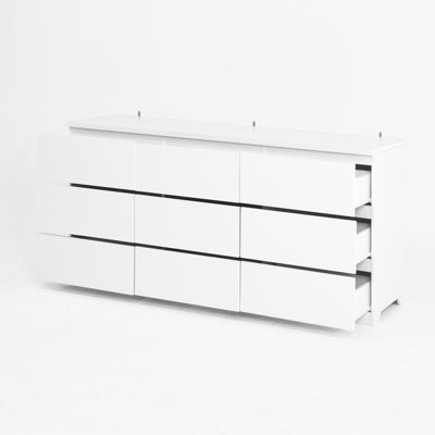 9 Drawer Dresser with No Handle Design