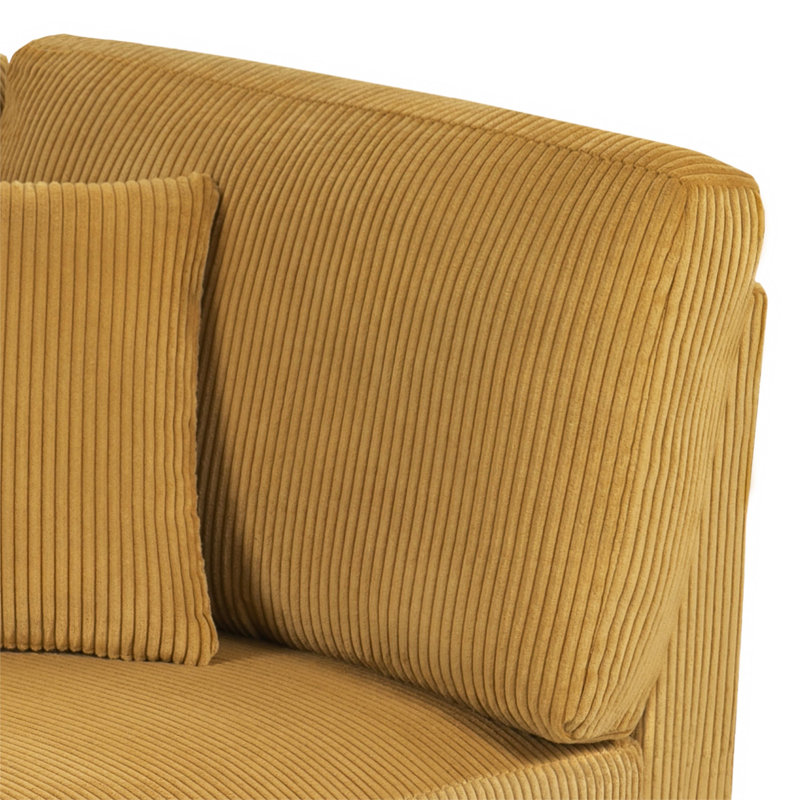 Seemab 102.1Cm Wide Corner Wedge, Orange Corduroy