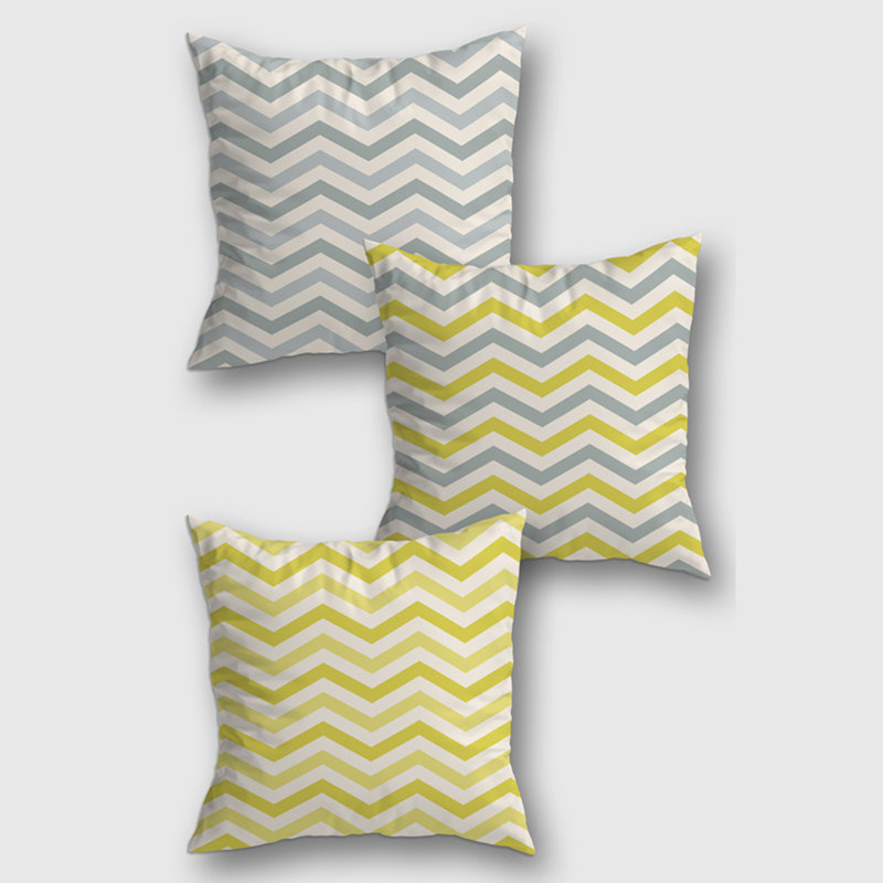 Ensemble de housse de coussin décoratif à chevrons 3 pièces Diodato