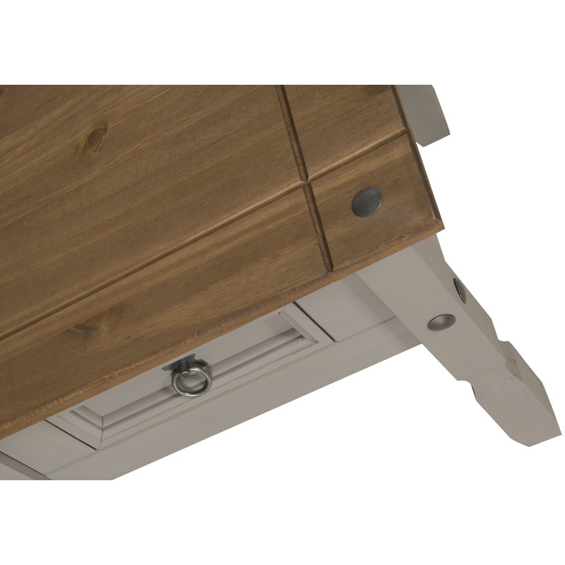 Palmea Solid Wood End Table, Grey