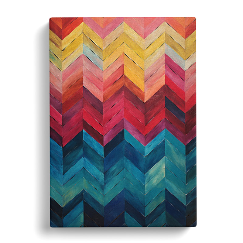Chevrons Gestural - Wrapped Canvas, 60cm H x 40cm W x 3cm D
