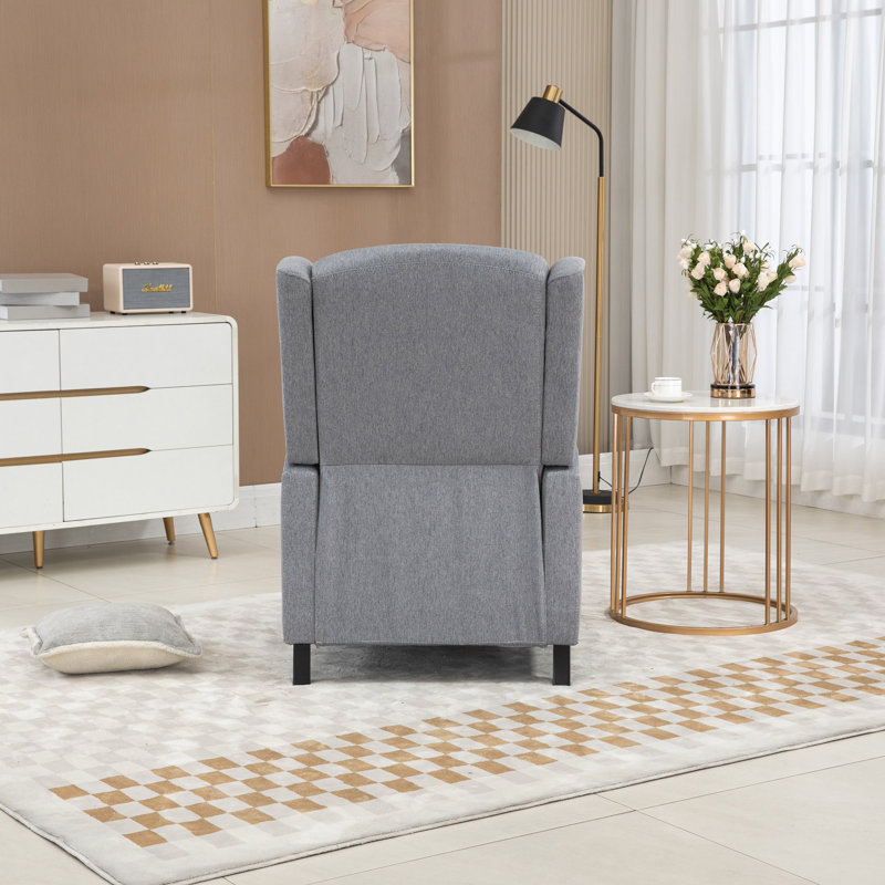 Modern Comfortable Upholstered Leisure Chair / Recliner Chair, Gray Linen