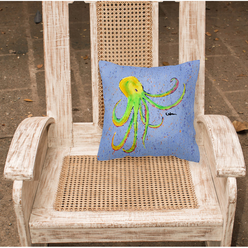  Coussin Octopus on Blue 14 "