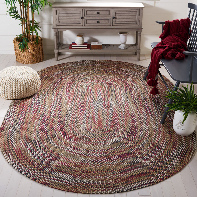 Tapis en coton tressé à tissage plat, Rond 3 pi