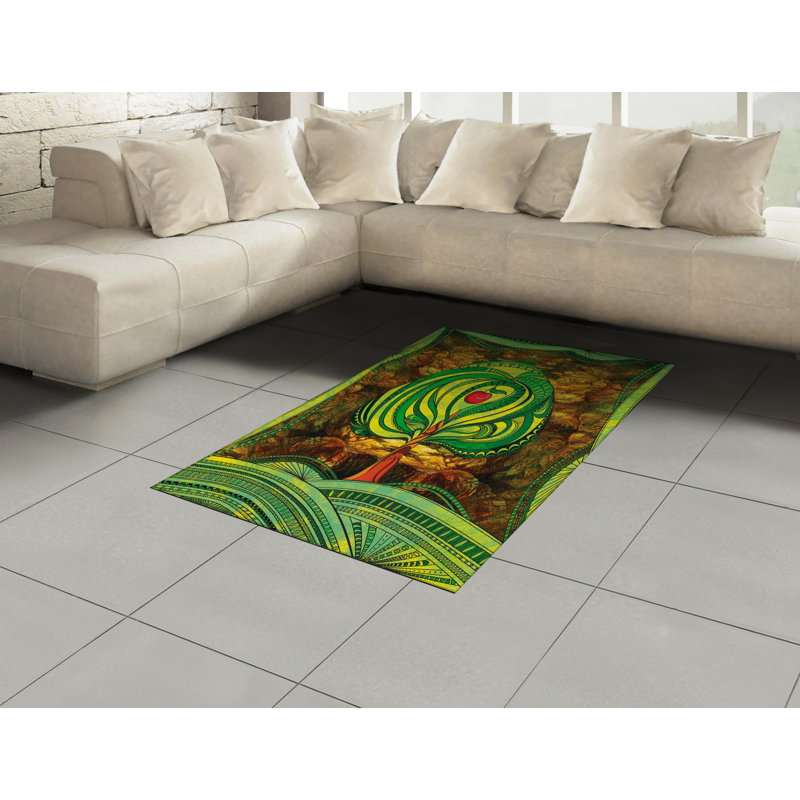 Nature High Density Long Fiber Poly Threads Decorative Area Rug Carpet, Rectangle 4' x 5'8"