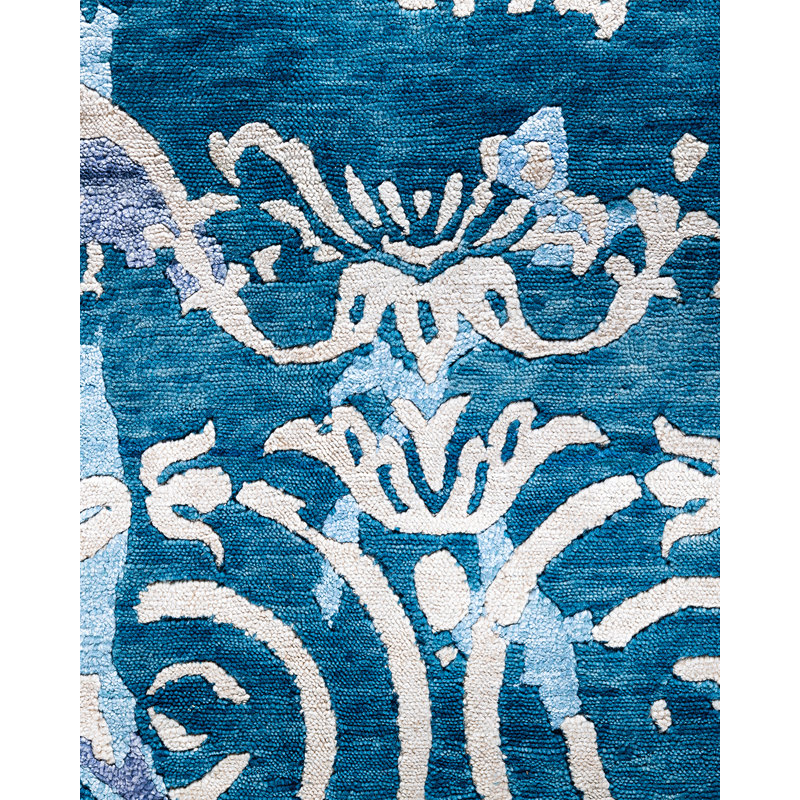 Overdyed One-of-a-Kind Rectangle 9'1" X 12'2" Hand Knotted Area Rug