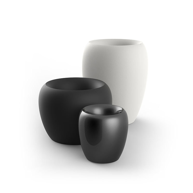 Blow Resin Pot Planter, Black, 23.5" H x 23.5" W x 23.5" D