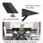 47.24 Inch Rectangular Glass Black Dining Table