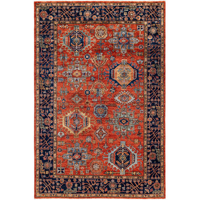 Dobbins One-of-a-Kind 5' 11" X 8' 10" Wool Area Rug Red