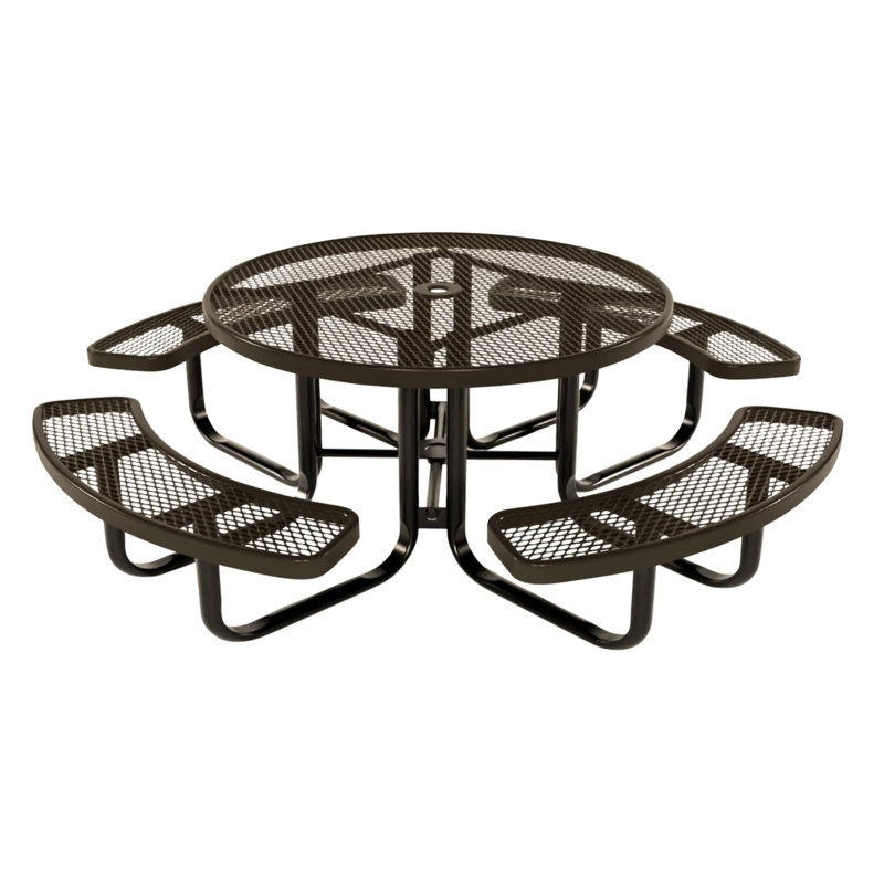 Table de pique-nique ronde de 117 cm (46 po), extensible, jaune, pour enfants, 46 In, Round Childrens, Expanded Metal, Jaune