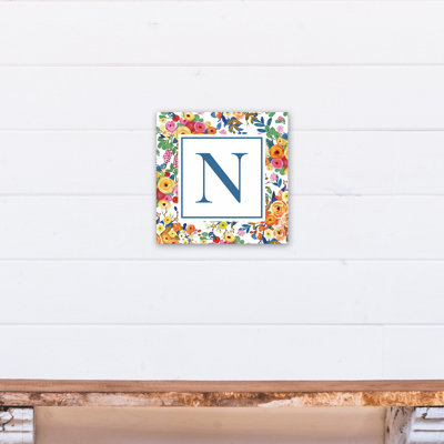«Wildflower Monogram», art textuel sur toile tendue
