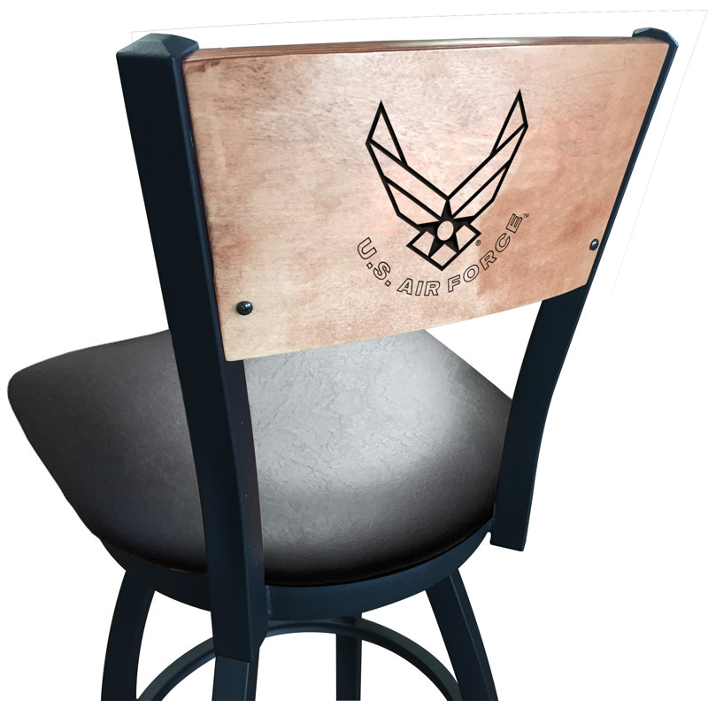 Tabouret de bar US Armed Force, Vinyle noir, U.S. Air Force