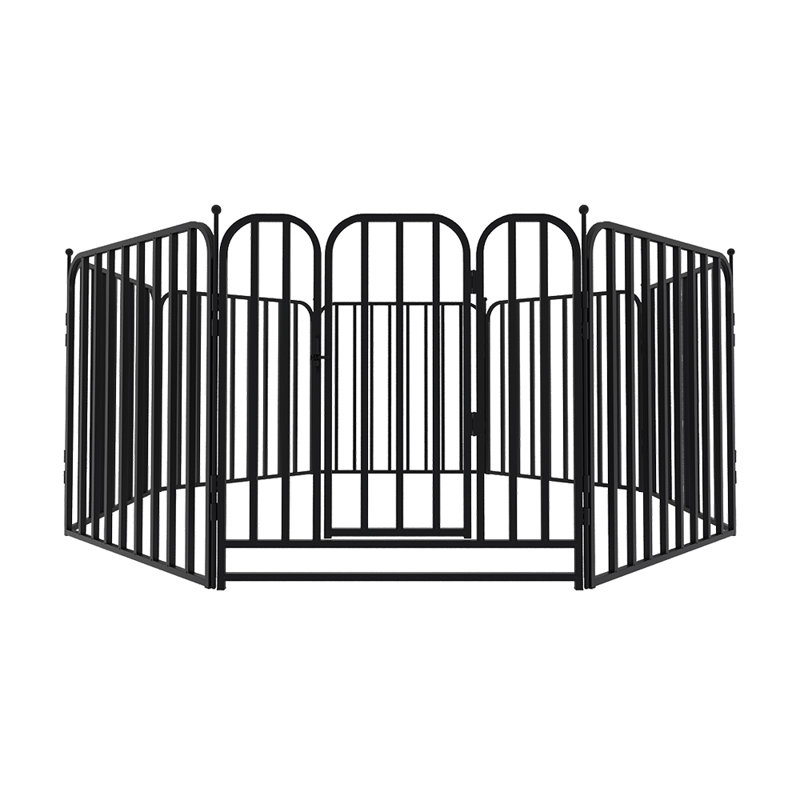 Metal Adjustable Free Standing Pet Gate With Door, 130 cm W