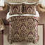 Édredon 4 pièces bourgogne. Comprend 1 édredon, 2 taies décoratives et une jupe de lit. 2022 Fortitude renforcée. Chenille éclair scintillant. Taies décoratives à fermeture à glissière. Enchanteur de literie persévérante. Glimmer. Exquis