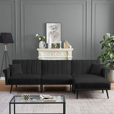 Korrine 110.2" Modern Sectional  Sofa couch, Reclining Sofa Bed