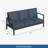 75" All-Weather Aluminum 3-Seat Patio Sofa With Thick Blue Cushions & Black Frame (Only Including Patio Dining Chair)-545136108