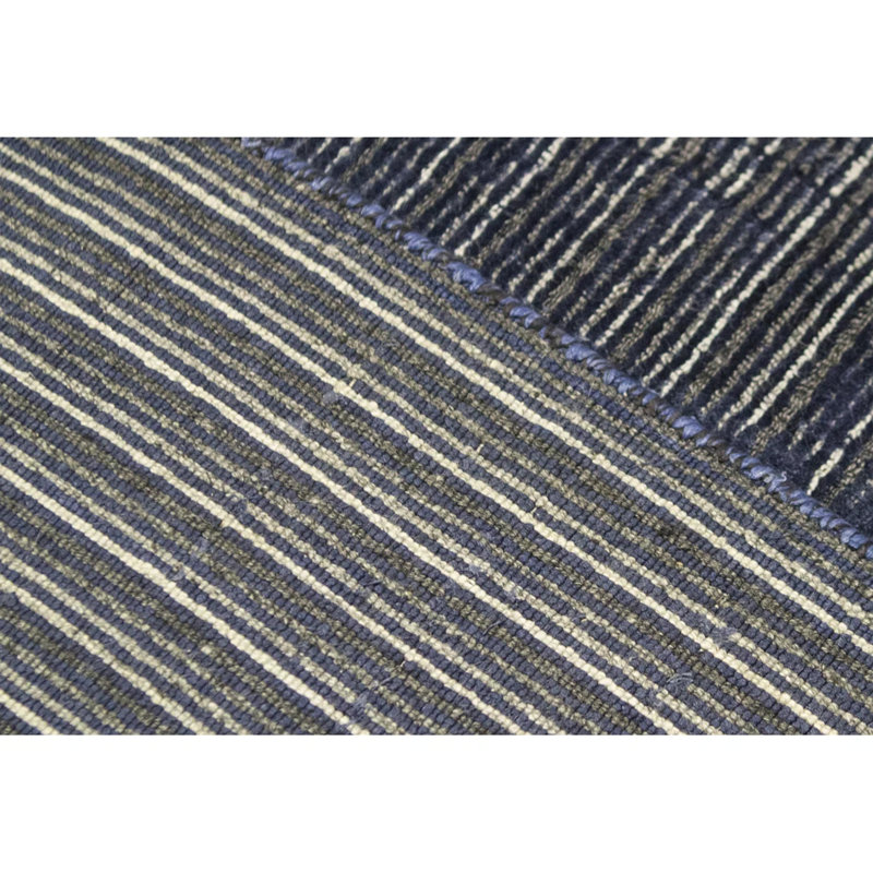 Hand-Knotted High-Quality Navy Area Rug