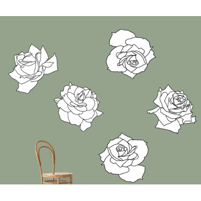 Décalcomanie murale à motif roses