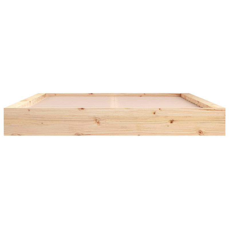Bed Frame Solid Wood, Brown, European Kingsize (160 x 200cm)
