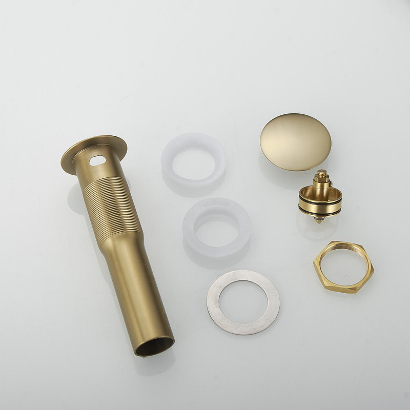 Bathroom Sink Pop-Up Drain With Overflow, Brushed Gold