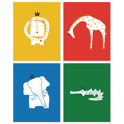 Ensemble d’impression sur papier 4 pièces pour bébé royal safari