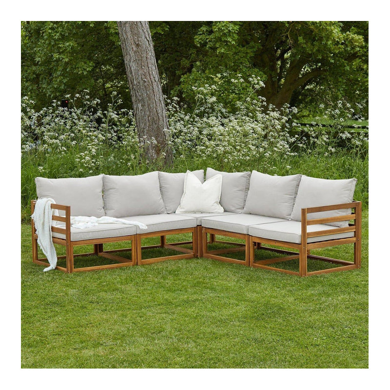 Rimasha Rowan Garden Lounge Set with Cushions, Beige