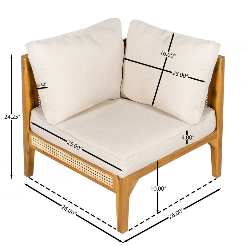 Modern Outdoor 5 Seater V-Shaped Sofa