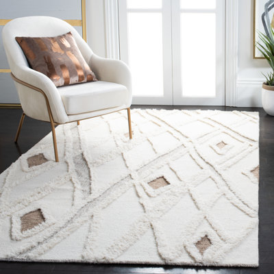 Adleigh Striped Wool Hand Tufted Area Rug