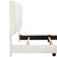 Très grand lit plateforme tapissier blanc Boucle