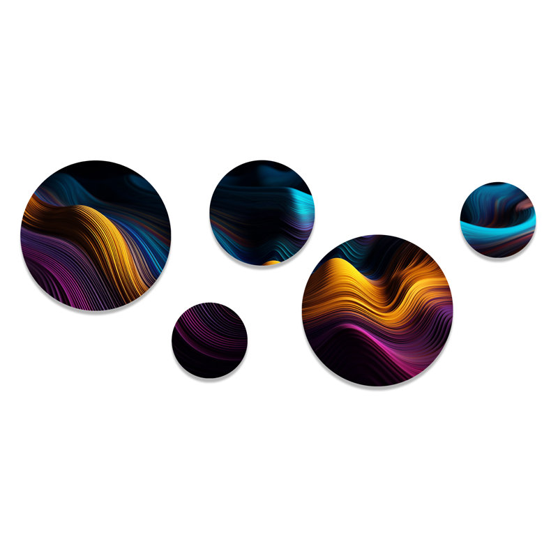 Abstracted Flowing Forms III - Abstract Liquid Ink Metal Wall Décor