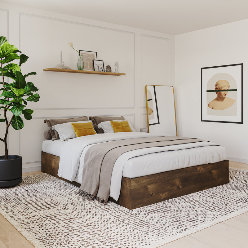 Lit plateforme avec rangement Ralston, Double, Truffe