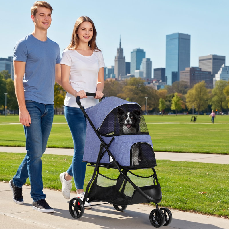 Dog Strollers Foldable Pet Stroller, Blue