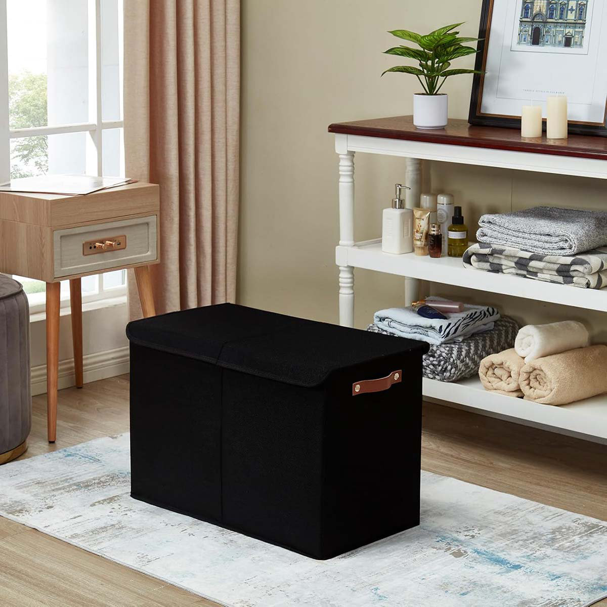 KINOFO Large Toy Storage Box With Lids, Collapsible Sturdy Baby Storage ...