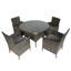 Nohemi 4 - Person Wicker Patio Dining Set with Round Table , Cushions Included-458871222