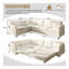 Canapé d'angle convertible de 293 cm (115,2 po) avec lit gigogne, revêtement en polaire sherpa, méridienne réversible, port USB et poche latérale, beige/blanc
