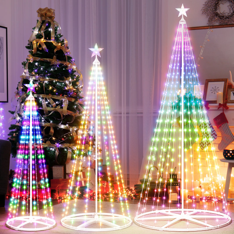 Arbre de Noël à DEL en forme de cône avec étoile