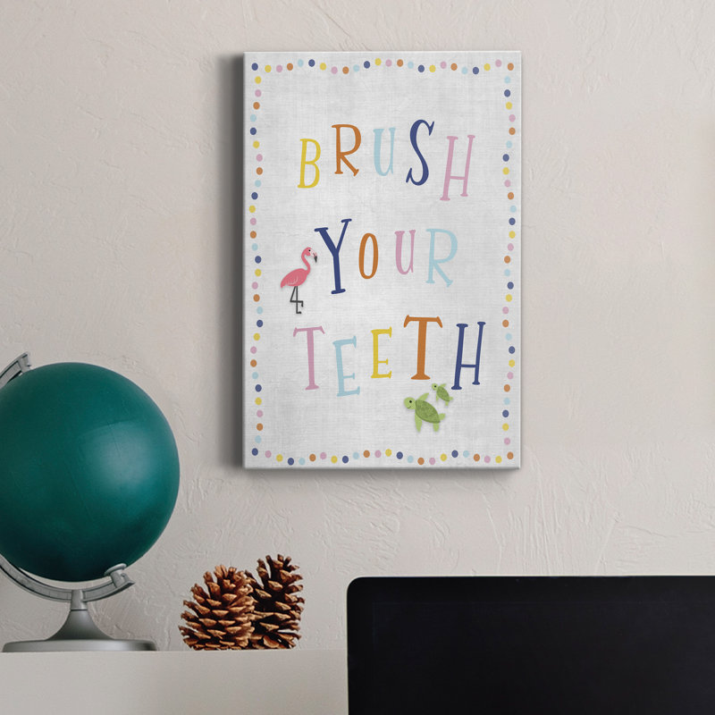 «Brush Your T dents», art textuel sur toile tendue, H 60 po x l 40 po x P 1 po