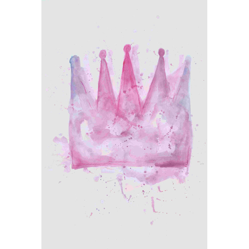 Couronne rose aquarelle - peinture sur toile tendue, H 12 po x l 8 po
