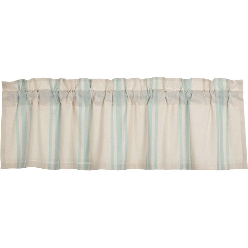 Cantonnière Dermot, L 60 po x L 16 po, Turquoise et crème