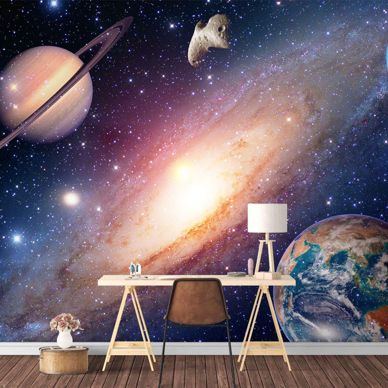 Murale à peindre Planète dans l'espace, L 66 po x l 96 po
