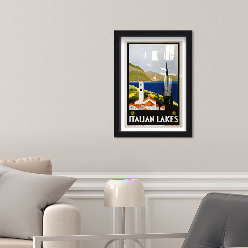 " Italy ", Black Framed, 37" H x 25" W x 1" D