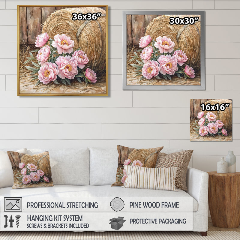 Britton - Floral Wall Art, Floater Framed Print, Black, 16" H x 16" W